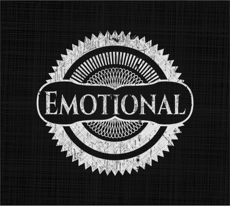 Emotional chalkboard emblem written on a blackboard