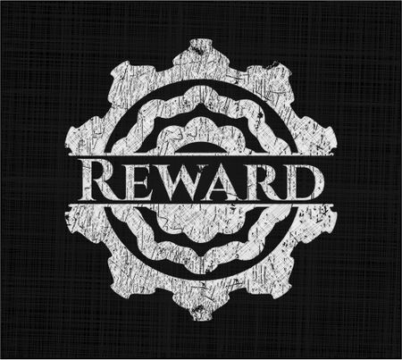 Reward chalkboard emblem written on a blackboard