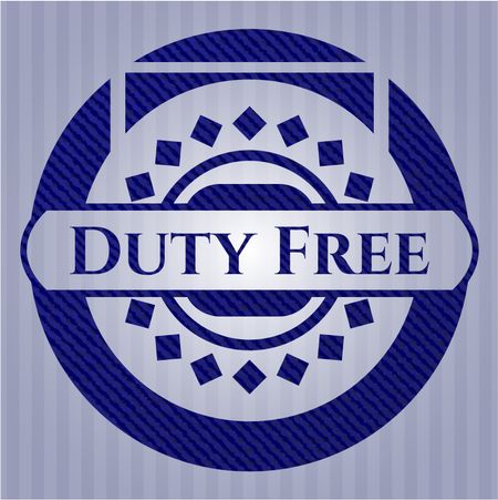Duty Free badge with denim texture