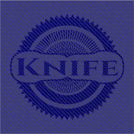 Knife badge with denim texture