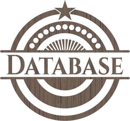 Database retro style wood emblem