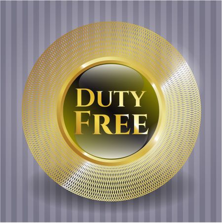 Duty Free golden emblem or badge