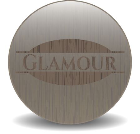 Glamour realistic wooden emblem