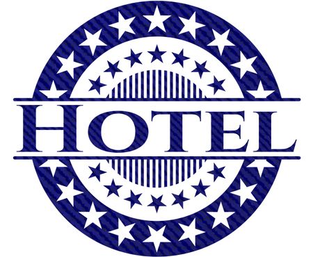 Hotel emblem with jean high quality background