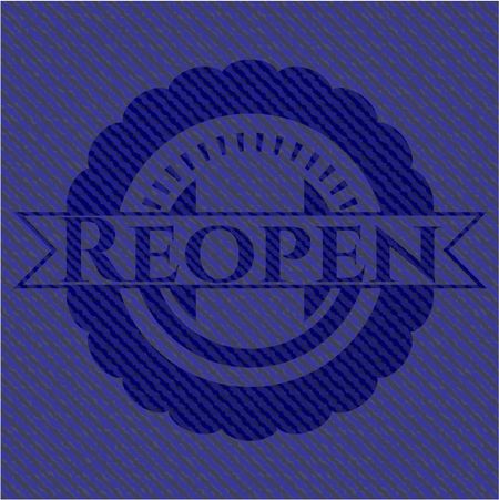 Reopen emblem with jean background