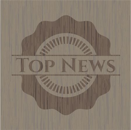 Top News retro wooden emblem