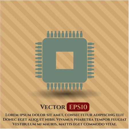 Microchip, microprocessor vector icon