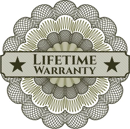 Life Time Warranty abstract linear rosette