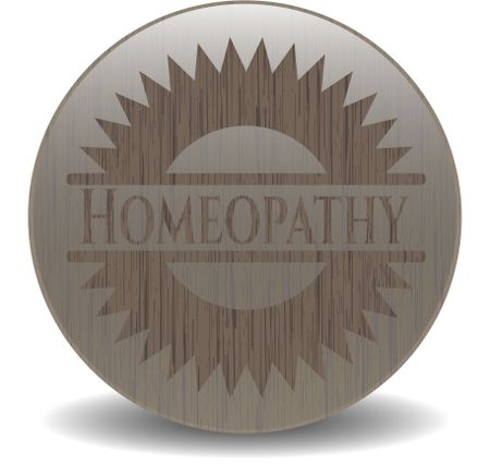Homeopathy retro style wooden emblem