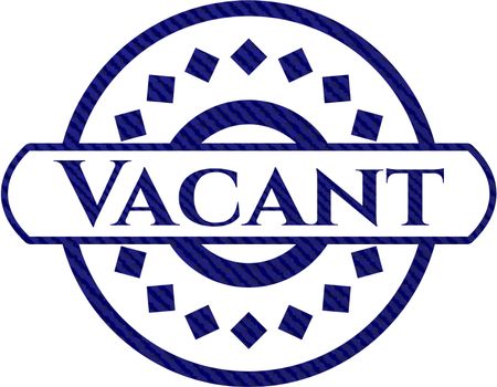 Vacant badge with jean texture