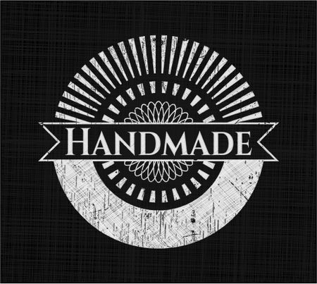 Handmade chalk emblem, retro style, chalk or chalkboard texture