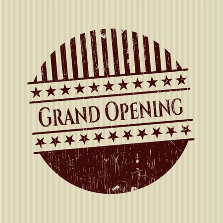 Grand Opening rubber stamp with grunge texture