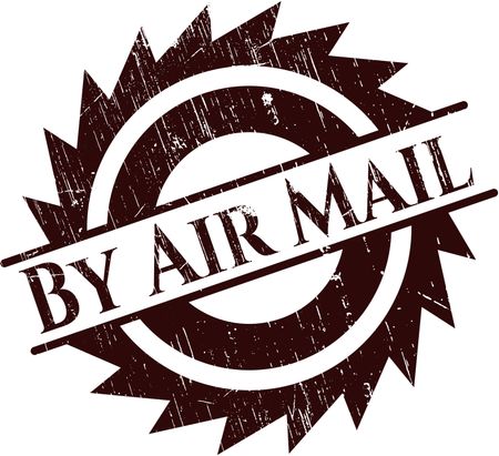 By Air Mail with rubber seal texture