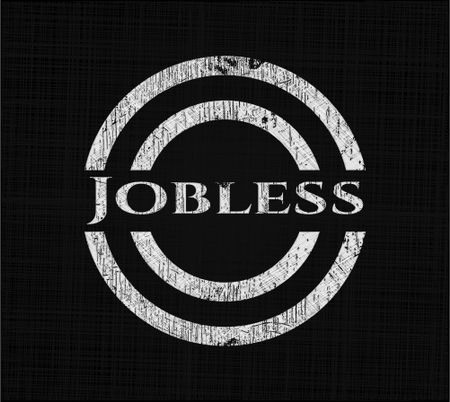 Jobless written on a blackboard