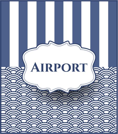 Airport retro style card, banner or poster