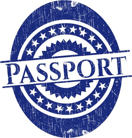 Passport rubber grunge stamp