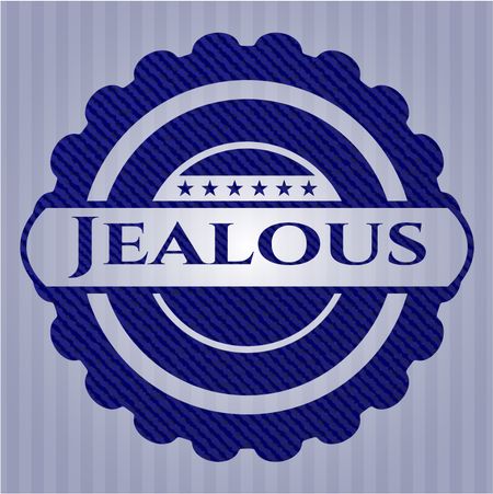 Jealous emblem with denim high quality background