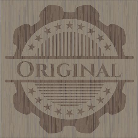 Original vintage wood emblem