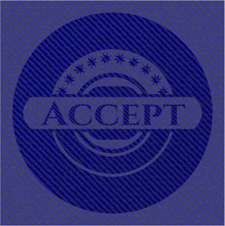 Accept badge with jean texture