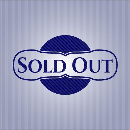 Sold Out badge with jean texture
