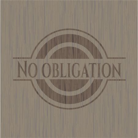 No obligation retro style wood emblem