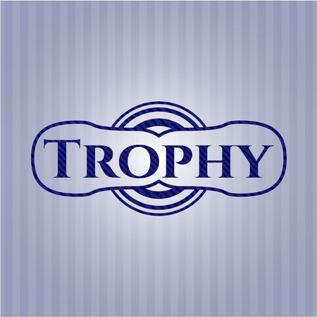 Trophy emblem with jean texture