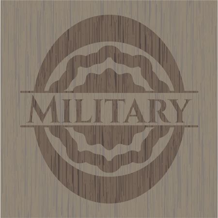 Military wood emblem. Vintage.