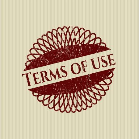 Terms of use rubber stamp