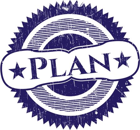 Plan rubber grunge stamp