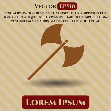 Medieval axe icon or symbol