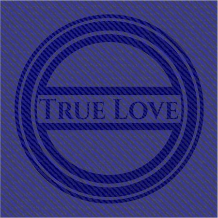 True Love emblem with jean texture