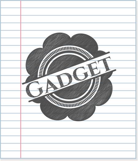 Gadget emblem with pencil effect