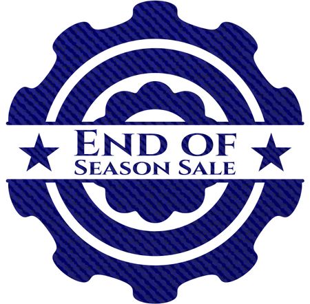 End of Season Sale emblem with jean texture