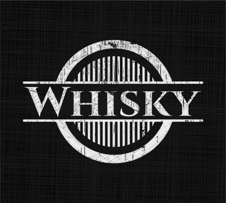 Whisky chalkboard emblem written on a blackboard