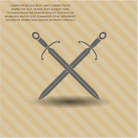crossed swords icon vector symbol flat eps jpg app