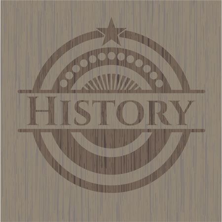 History retro style wooden emblem