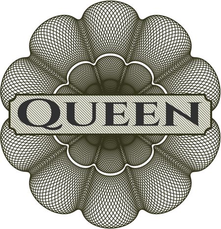 Queen rosette or money style emblem