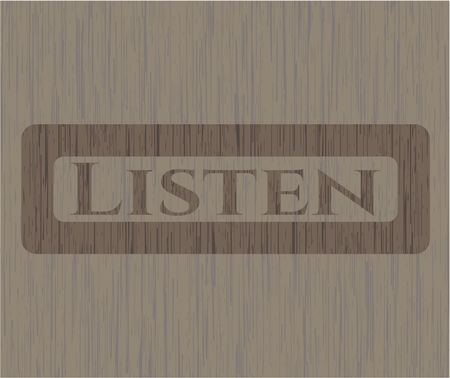 Listen realistic wooden emblem