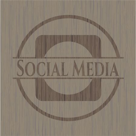 Social Media retro wood emblem