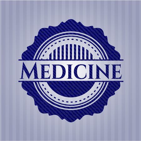 Medicine badge with denim texture