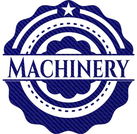 Machinery badge with denim texture