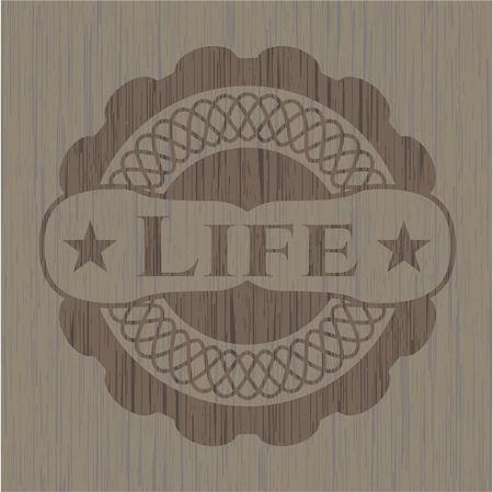 Life retro wood emblem