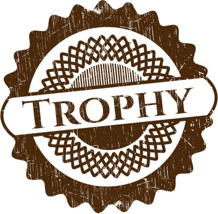 Trophy rubber stamp with grunge texture