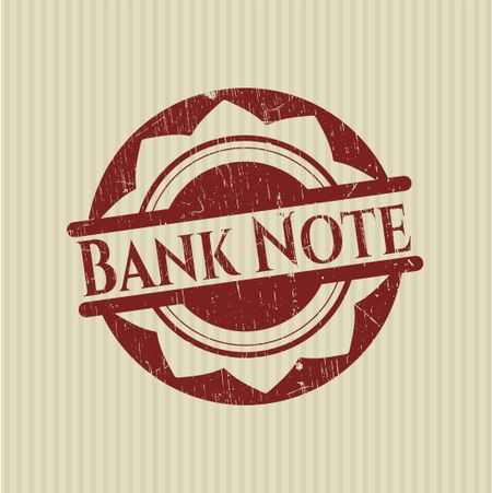Bank Note rubber stamp with grunge texture