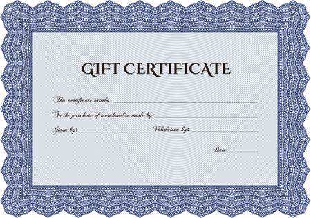 Gift certificate template. Nice design. Detailed. Easy to print. 
