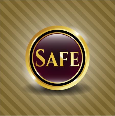 Safe gold shiny emblem