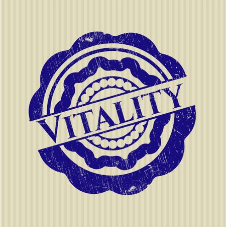 Vitality rubber stamp with grunge texture