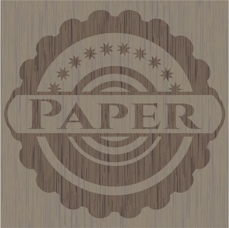 Paper realistic wood emblem
