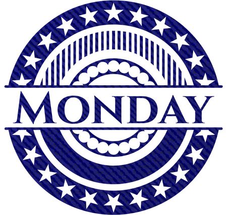 Monday emblem with jean background