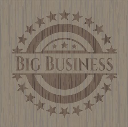 Big Business retro wooden emblem